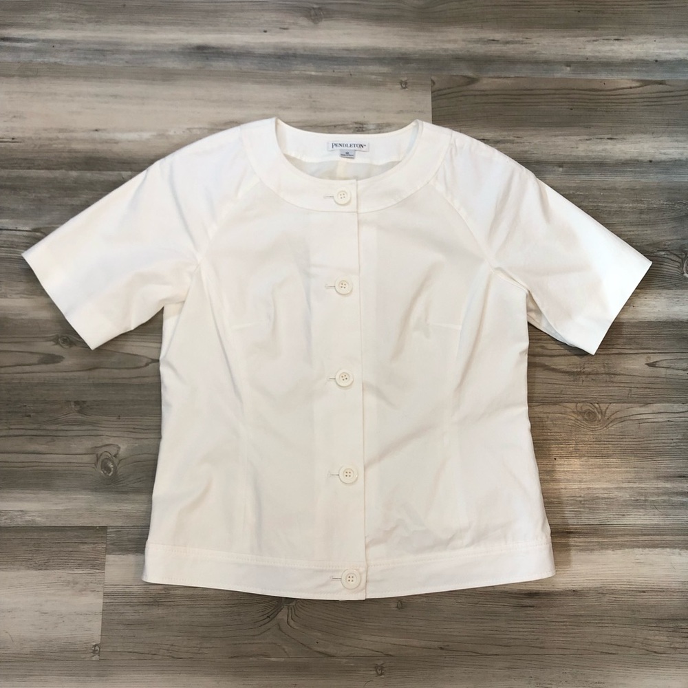 Pendleton Size 10, Short Sleeve Button-Up, Lightl… - image 1